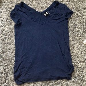 H by Bordeaux Double V-Neck Solid Tee